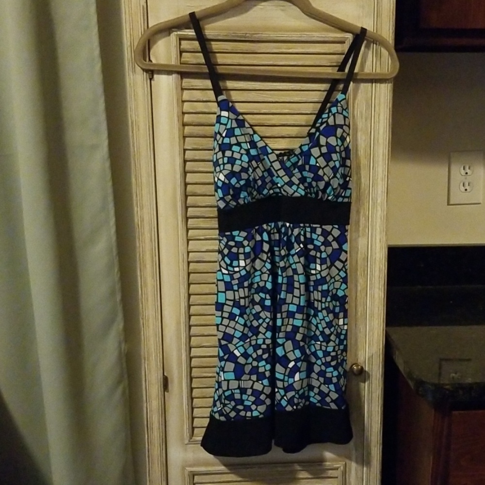Juniors Mosaic Tie Back Tank Top